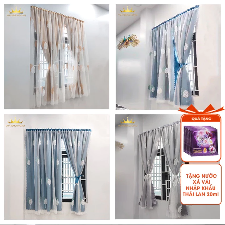 Rèm cửa dán tường 2 trong 1 chống nắng, trang trí cửa sổ dễ lắp đặt không khoan đục vuaremgiasi VIP21