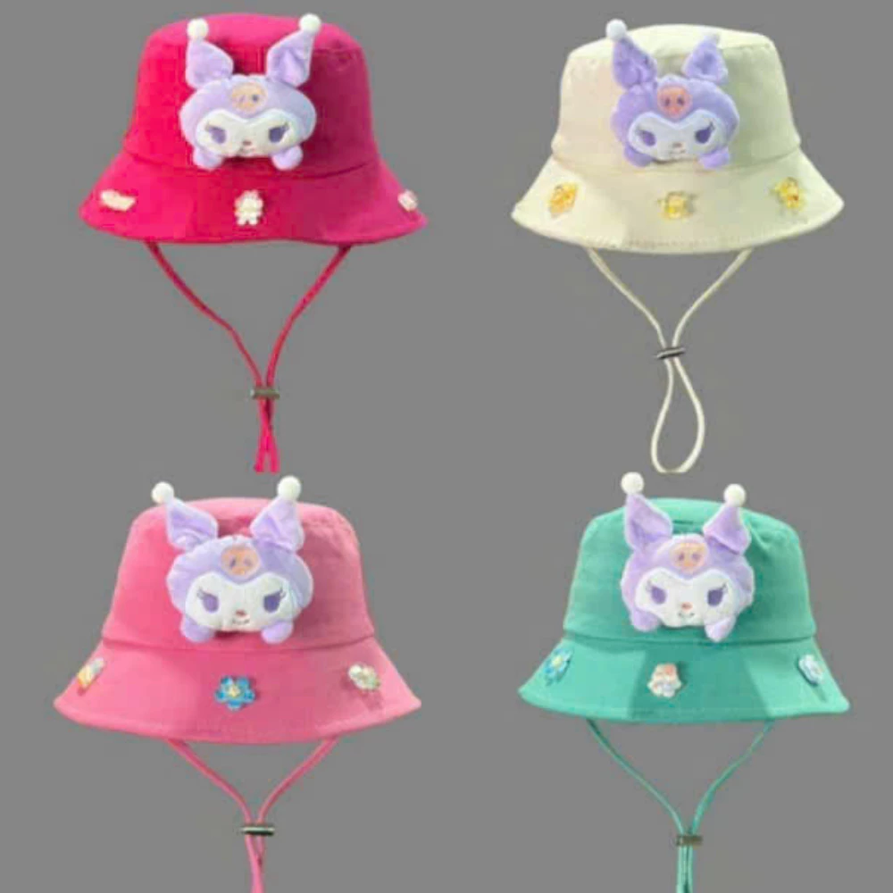 Mũ bucket bé trai bé gái từ 2-7 tuổi có dây, mũ tai bèo trẻ em vành rộng chất cotton thêu hoạ tiết hoạt hình đáng yêu