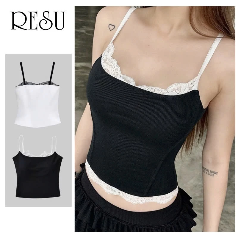 Áo Croptop HAI DÂY REN NGỰC CÓ VÂN Ôm Body Nữ,Áo Thun 2 Dây Crt Kiểu Sexy Chất Gân Viền Ren Đẹp Tôn Dáng Quyến Rũ RESU