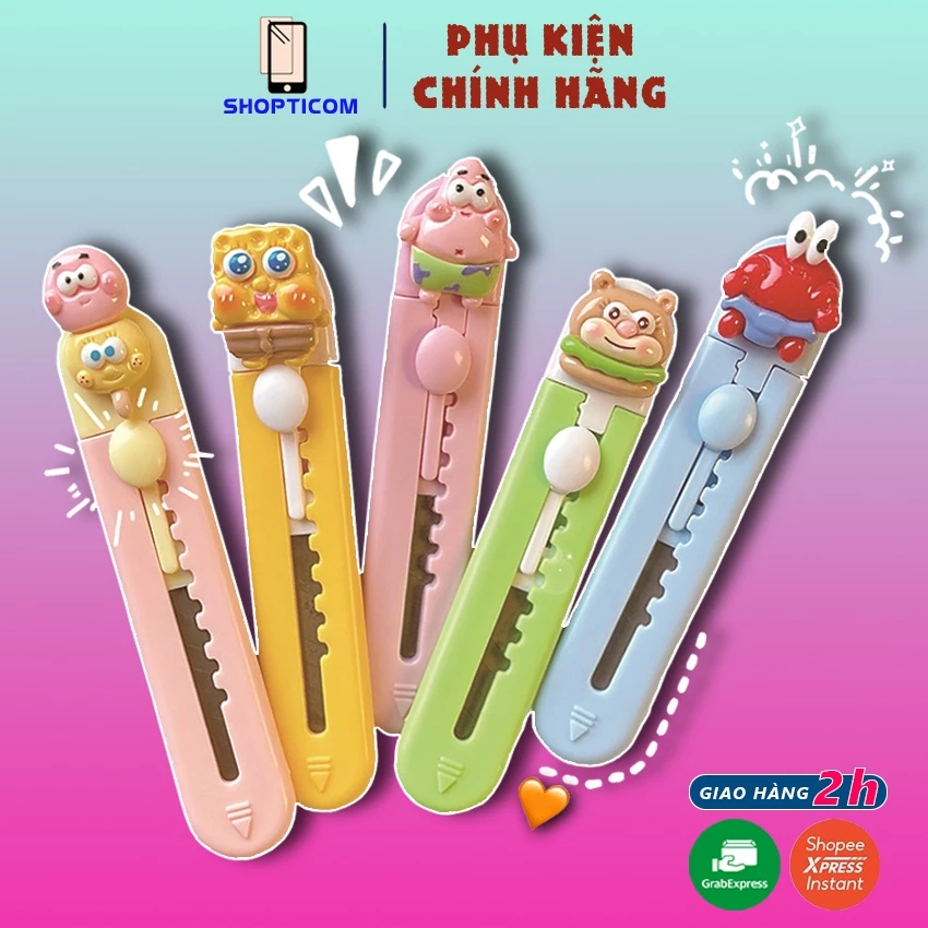 Dao rọc giấy mini S P hình chân mèo dễ thương cute làm móc khóa