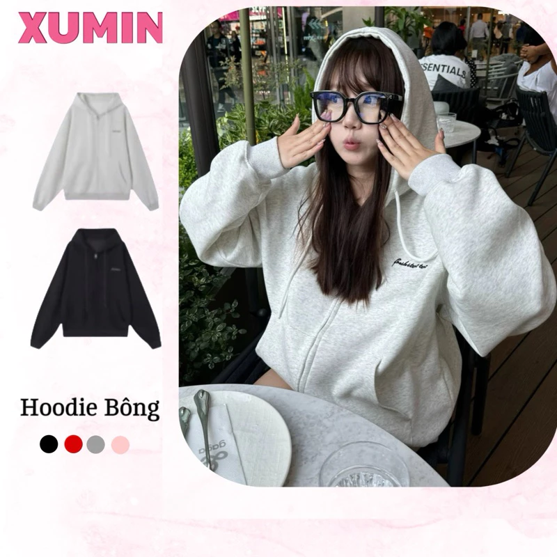 Áo Hoodie /Zip Lót Bông Dày Dặn Form Rộng Nam Nữ In Chữ " Fresh time" ( Hoodie Lót Bông Fresh time)
