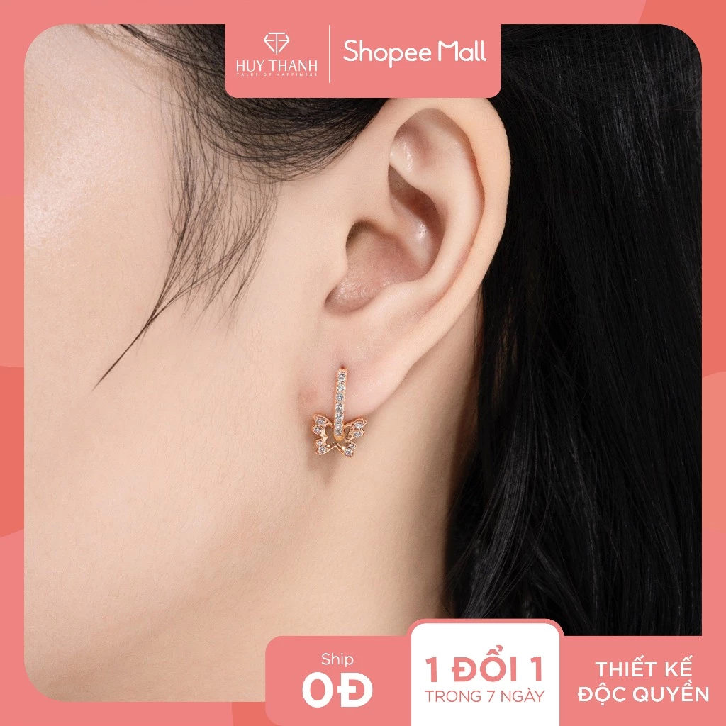 Bông Tai Khoen Nữ Vàng Tây 14K BT486 Huy Thanh Jewelry