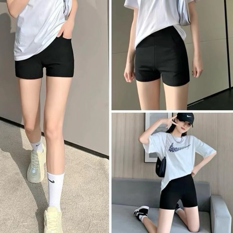 Quần legging đùi Black Funoff Short Biker Short Dáng Ngắn Nữ Nâng Mông Mùa Hè Năng Động Women Pants