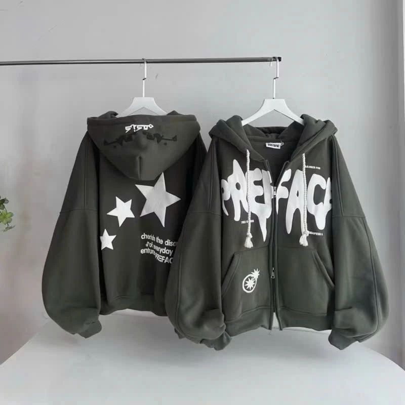 o Khoác Hoodie Nam Nữ PREFACE In Ngôi Sao Nổi Siêu HOT, Chống Nắng Giữ Khi Gió Lạnh Về - Top Jacket