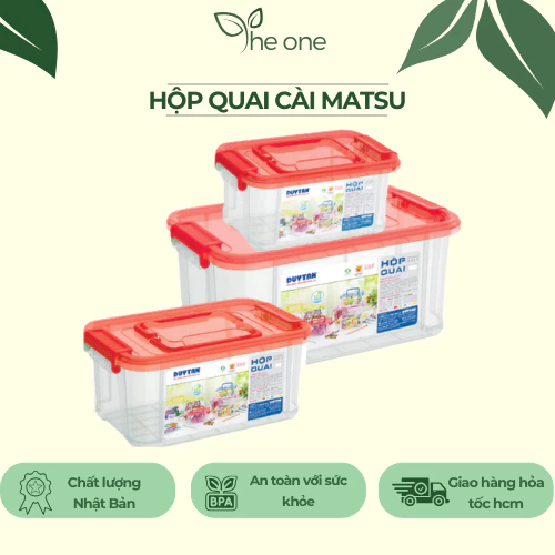 Hộp quai Matsu cao cấp 1500 3700 7200ml Chất liệu nhựa an toàn chịu nhiệt Hộp đựng thực phẩm tủ lạnh