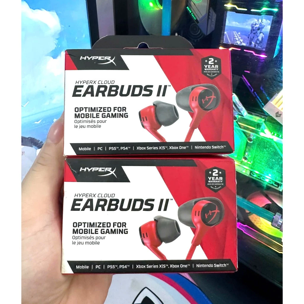 Tai nghe nhét tai chơi game Cloud Earbuds II / Earbuds III với Micrô I HyperX , new 100% , giá rẻ nhất thị trường