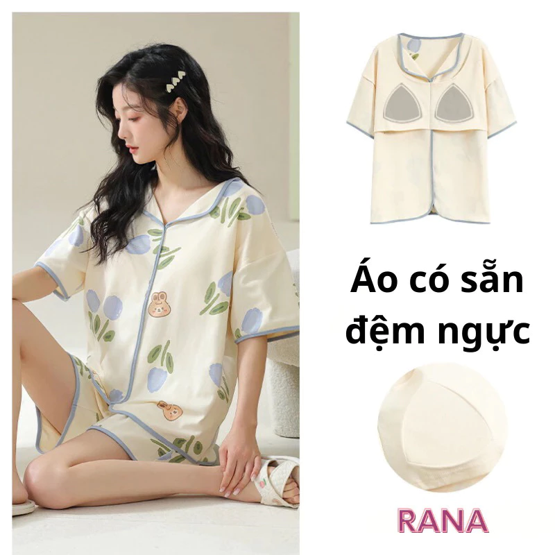 Đồ bộ tay lỡ đùi vải mát – có mút ngực sẵn, tôn dáng nhẹ nhàng, mặc ở nhà cực dễ chịu.
