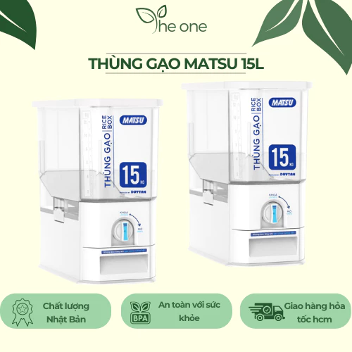 Thùng đựng gạo Matsu Duy Tân, Hộp đựng gạo nhựa Duy Tân tiện ích cho gia đình loại chống ẩm mốc