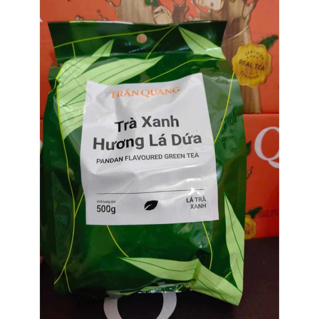 TRÀ LÁ XANH HƯƠNG LÁ DỨA 500g TRẦN QUANG