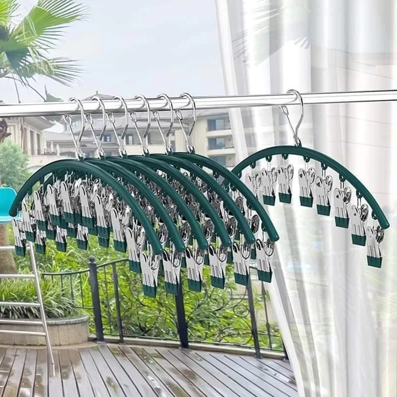 Móc Treo Đồ Lót 10 kẹp 🌸FREESHIP🌸Móc phơi treo đồ đa năng Treo Tất, Quần Áo Trẻ Nhỏ Có Khóa Chống Gió, Chống Trượt