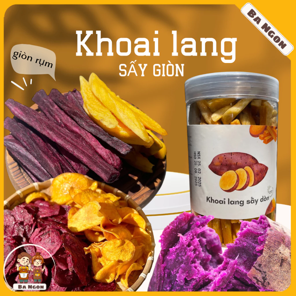 Khoai lang sấy giòn- khoai lang sấy mật ong, hành rất thơm ngon