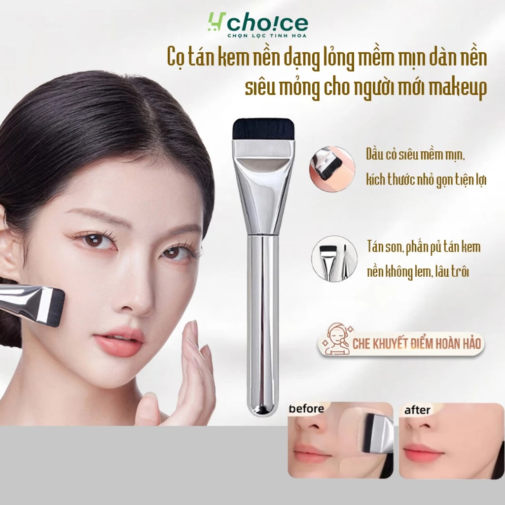 Cọ tán kem nền dạng lỏng mềm mịn dàn nền siêu mỏng dành cho người mới makeup