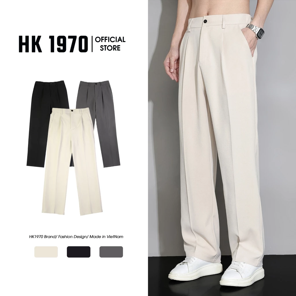 Quần Tây Nam Ống Suông Cạp Chun Sau, Quần Âu Nam Hách Dáng Vải Cotton Hàn Co Dãn Nhẹ Thoáng Khí Q087