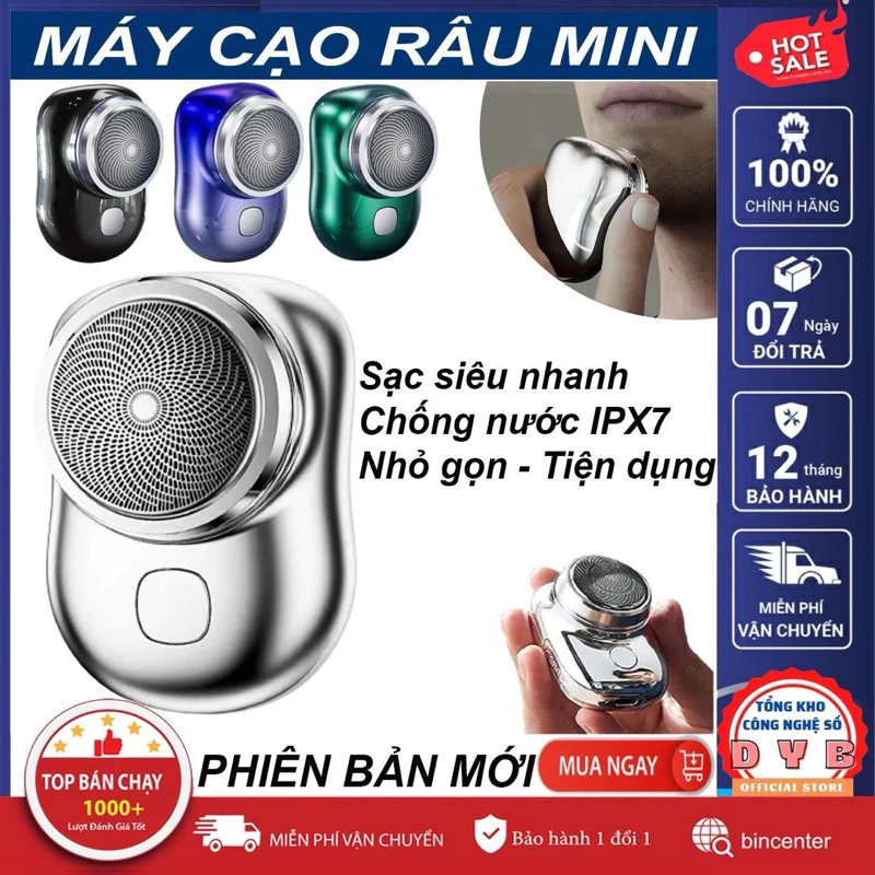 Máy Cạo Râu Mini Sạc Nhanh - Chống Nước IPX7 - Nhỏ Gọn Tiện Dụng - Bảo Hành 12 Tháng