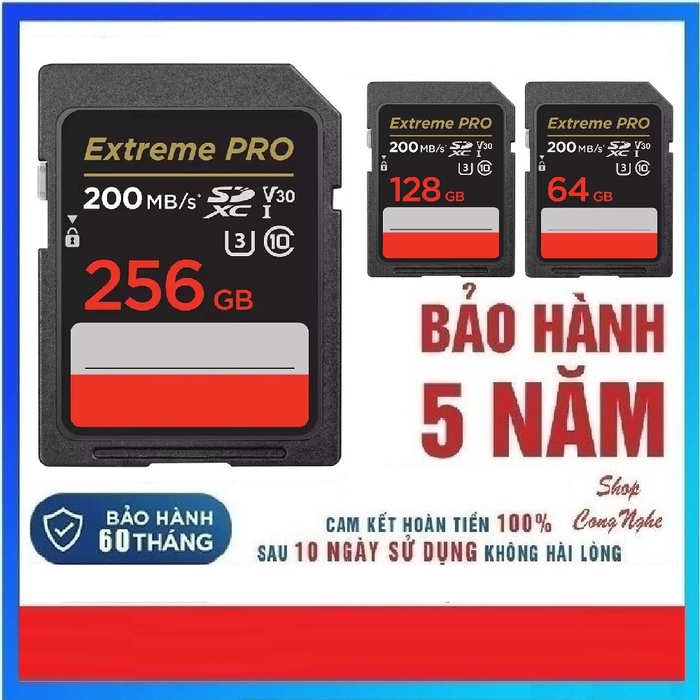 Thẻ nhớ SD 32G 64G 128G 256G Ultra Class 10 và SD Pro tốc độ cao cho máy ảnh