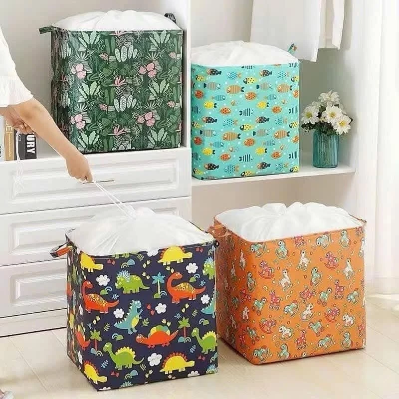 [VẢI POLY CHỐNG THẤM] túi đựng chăn màn, quần áo bằng vải cỡ lớn 100 lít Vải Bóng Không Dệt