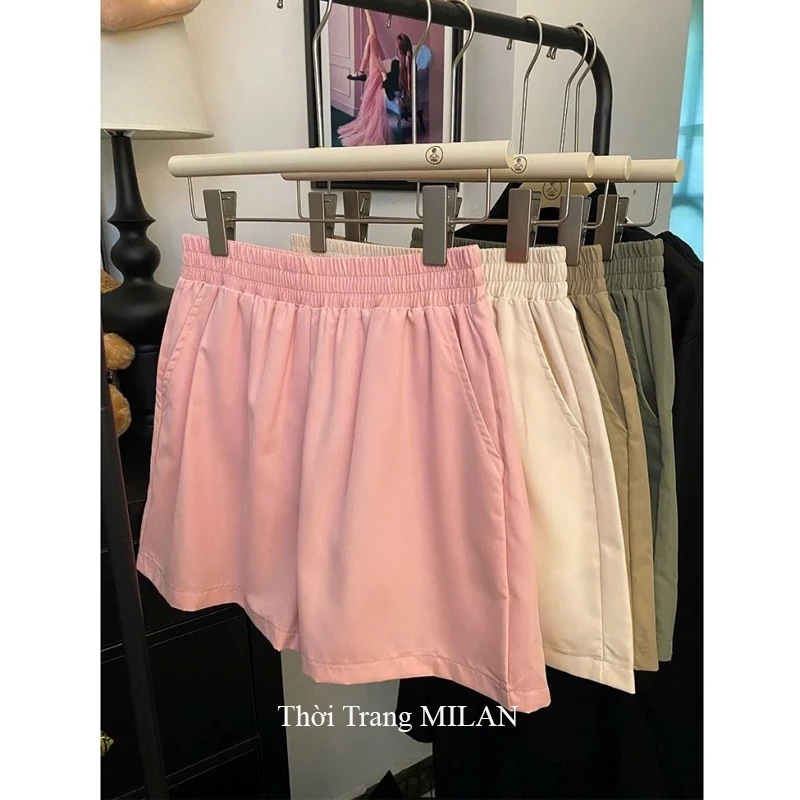 Quần Short Nữ Mùa Hè đi biển mặc ở nhà chơi thể thao M861 - Quần đùi nữ cạp chun co giãn có túi vải gió lụa