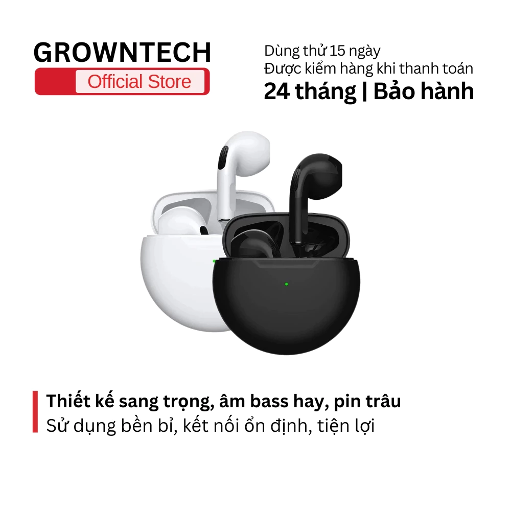 Tai Nghe Bluetooth Không Dây Pro 6 TWS 5.0 - Âm Thanh Stereo, Mini Wireless Headphone, Tích Hợp Mic