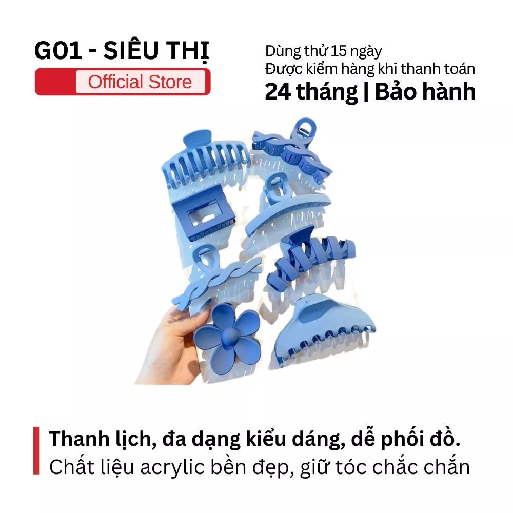 Set 8 Kẹp Tóc Hàn Quốc Nhiều Kiểu Phong Cách Thanh Lịch Siêu Xinh Dành Cho Nữ