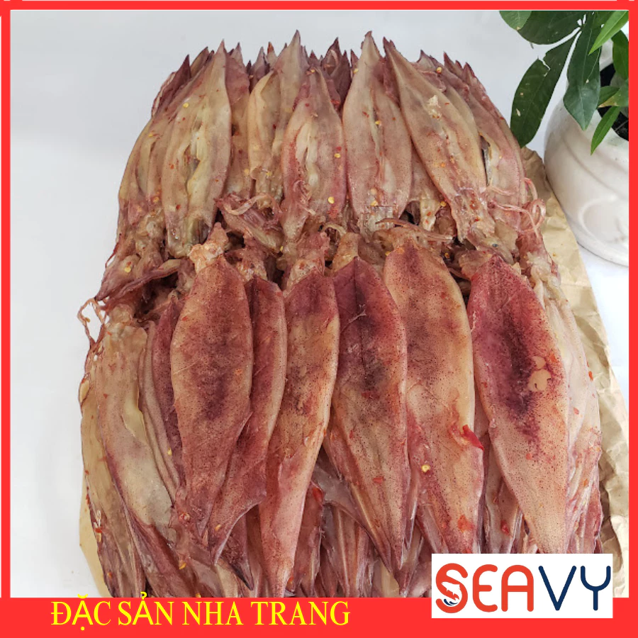 Khô Mực tẩm mắm nhỉ 500 gram dẻo mềm thơm ngon cỡ Trung làm từ mực ống ngon vị vừa ăn không mặn thịt dày
