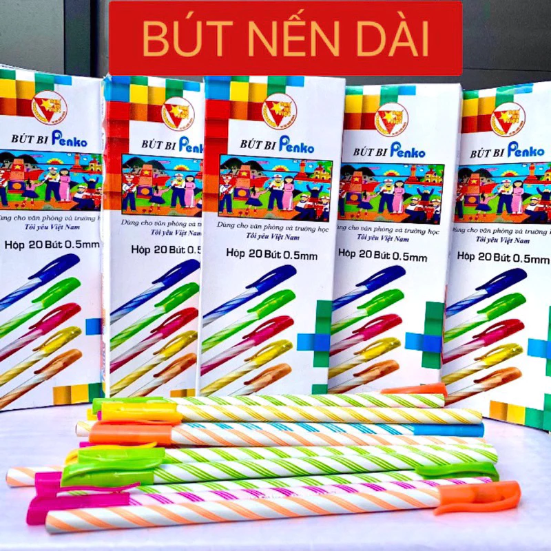 COMBO 20 CHIẾC Bút Bi Nến Dài Nét 0.5mm.(HÀNG CÔNG TY CHÍNH HÃNG)