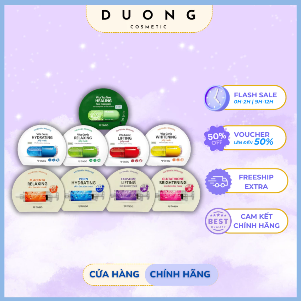 Lẻ 01 miếng BNBG Vita Genic Jelly Và Skin Booster Mask Hàn Quốc 30ml