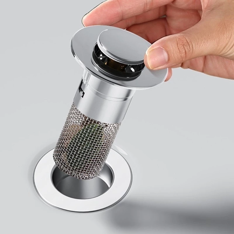 ```Nút Chặn Thoát Nước Bồn Rửa Mặt 2in1 - Bộ Lọc Rác Ngăn Ngừa Tắc Nghẽn, Dễ Lắp Đặt, Thoát Nước Nhanh Chóng```