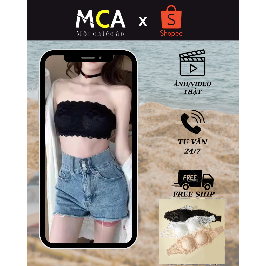 [ Video sp thực tế ] Áo lót ren cao cấp, không dây cài sau kèm mút mềm mại MCA A5949