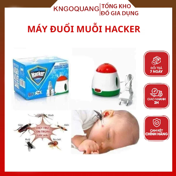 Máy đuổi muỗi  xông tinh dầu Hacker, an toàn sức khoẻ, hiệu quả sử dụng cao, nhỏ gọn, dễ sử dụng,tinh dầu xua muỗi