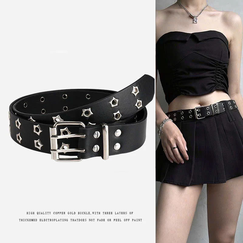 Thắt lưng nữ TL300 dây nịt nữ 3.3cm phong cách Punk kiểu mới thời trang hiện đại