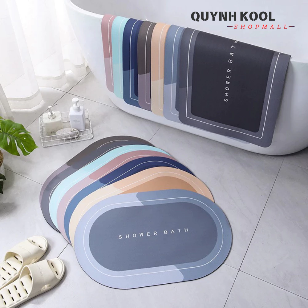 Thảm lau chân nhà tắm DIDOOGLT chất liệu silicon hút nước siêu thấm, Thảm lau chân chống trơn trượt cao cấp