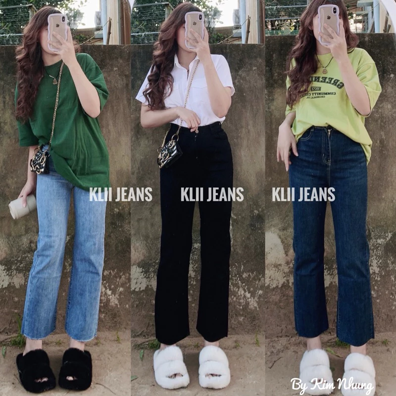 🔥Quần Jean ống đứng lai tua không gấu dài 89- 92c-97cm(m47-m67)