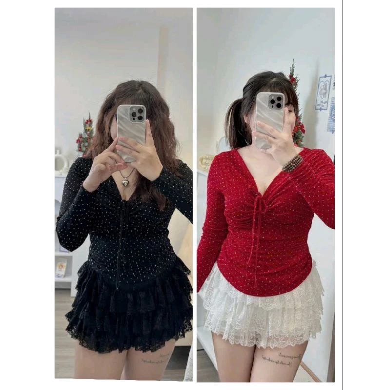 [Bigsixe 60_90kg] chân váy ren ngắn