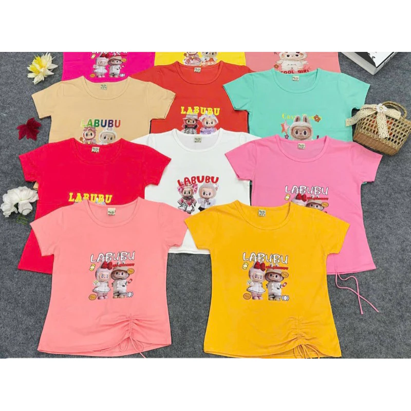 Combo 2-3 áo bé gái cổ tròn chất cotton 12-25kg(Giao mẫu ngẫu nhiên