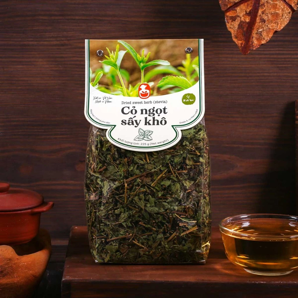Cỏ ngọt sấy khô đặc sản Langfarm - Thảo mộc cho sức khoẻ, thơm dịu vị thiên nhiên, hàng loại 1