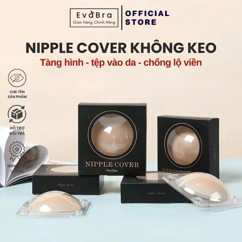 Miếng dán ngực silicon nhiệt tự thân Eva Bra dán ti siêu mỏng ôm khít,không keo,không bám bụi - 500