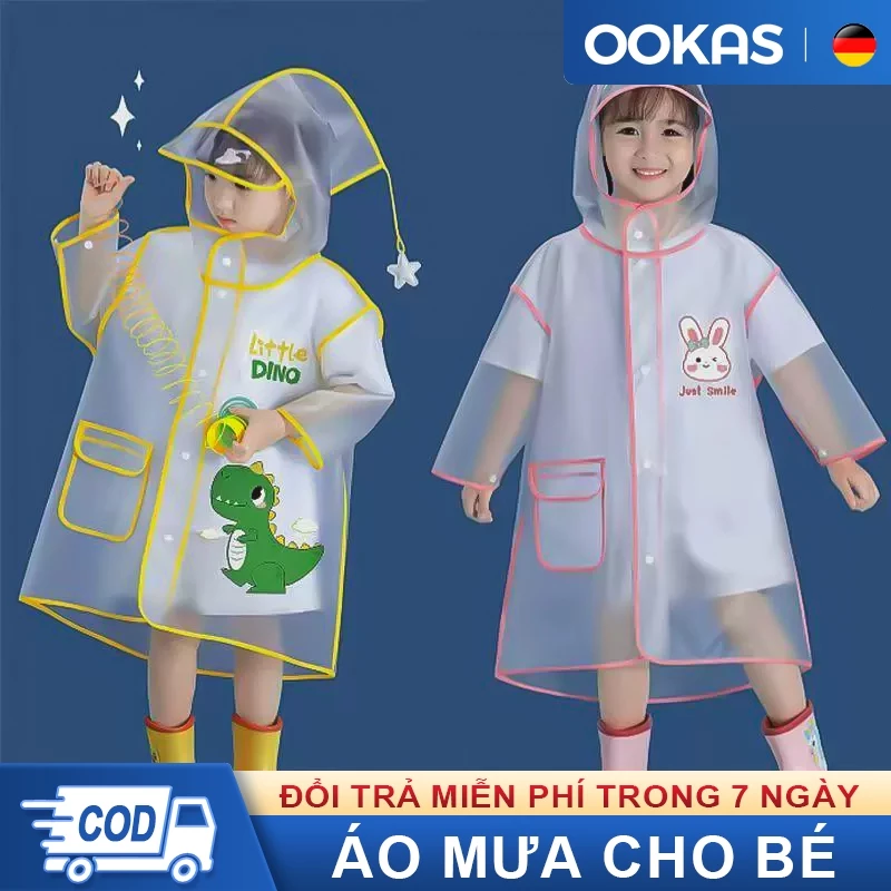 OOKAS Áo mưa cho bé Chống mài mòn và dày lên chất lượng cao chống nước