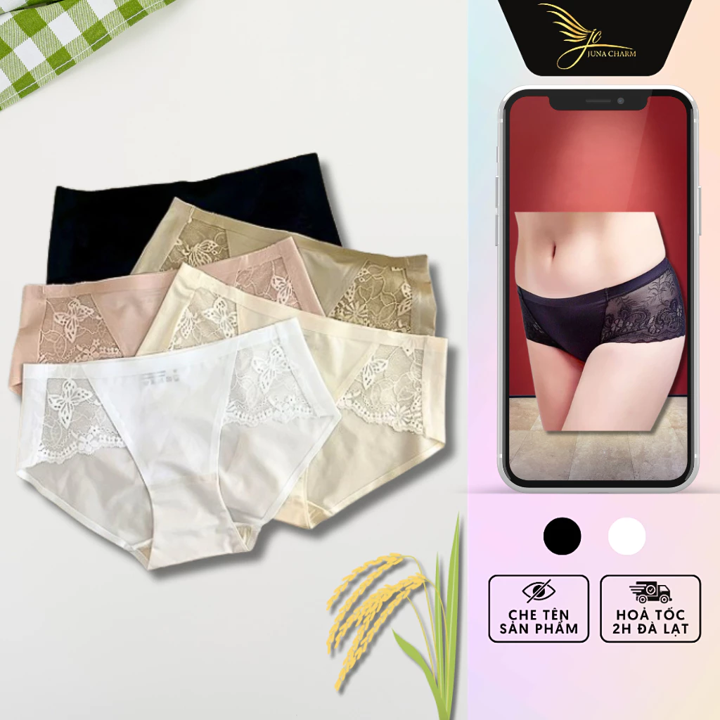 Quần Lót Nữ, Quần Chip Ren Lụa Sexy JUNA FreesizeThời Trang Đồ Lót Dành Cho Nữ Màu Đen/Trắng/Da/Hồng/Cafe/SP469A