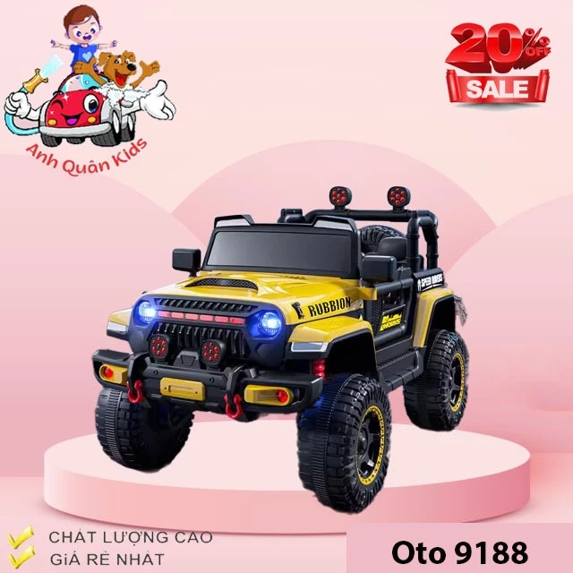 Xe ô tô điện trẻ em 9188 Rubbion cho bé từ 1-7 tuổi Ô tô điện địa hình có điều khiển từ xa, sạc điện