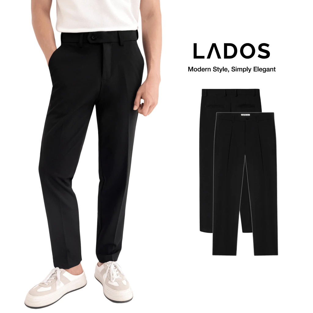 Quần Tây Dài Nam LADOS-4166 Chất Tuyết Tằm Cao Cấp, Form Basic Chuẩn, lưng thun ẩn điều chỉnh chiều rộng dễ dàng