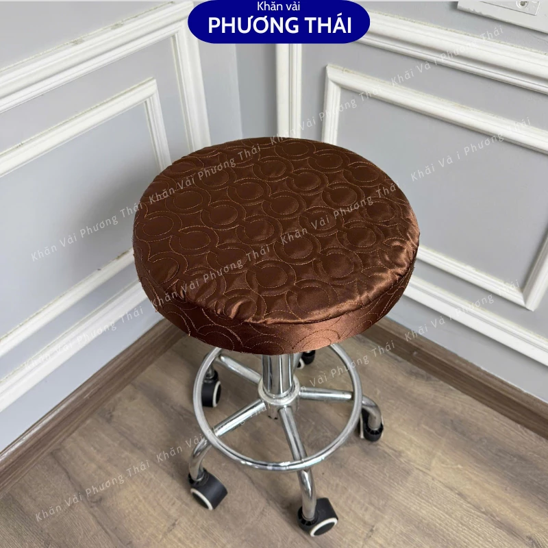 Ga bọc đệm ghế ngồi tròn, ga ghế spa, đường kính 32cm, chất phi lụa trần bông