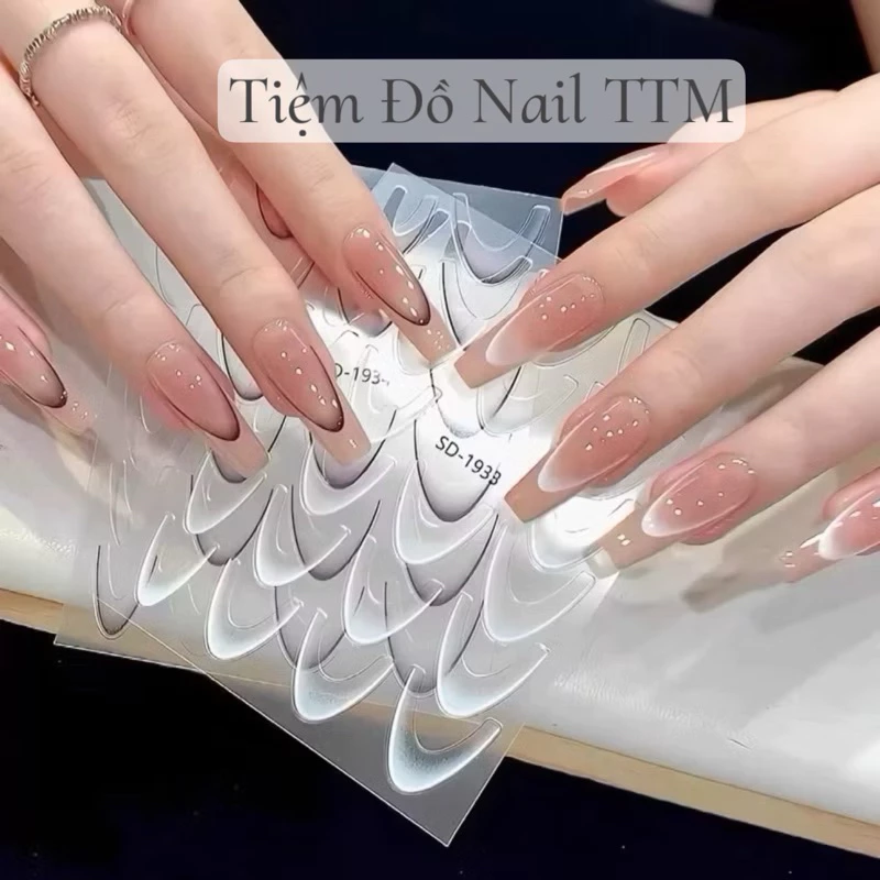 Hình dán stick fench đầu móng tay siêu hot