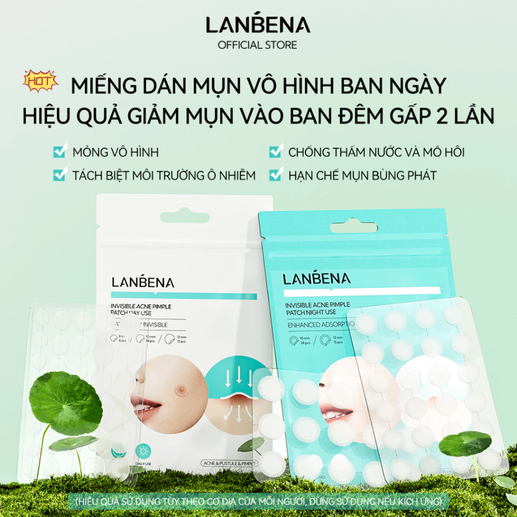 LANBENA Miếng dán mụn (ngày đêm)(5PCS) -Miếng Dán Mụn Tàn Hình Giảm Mụn,Hút Nhân Mụn,Lành Mụn,trị mụn Skincare