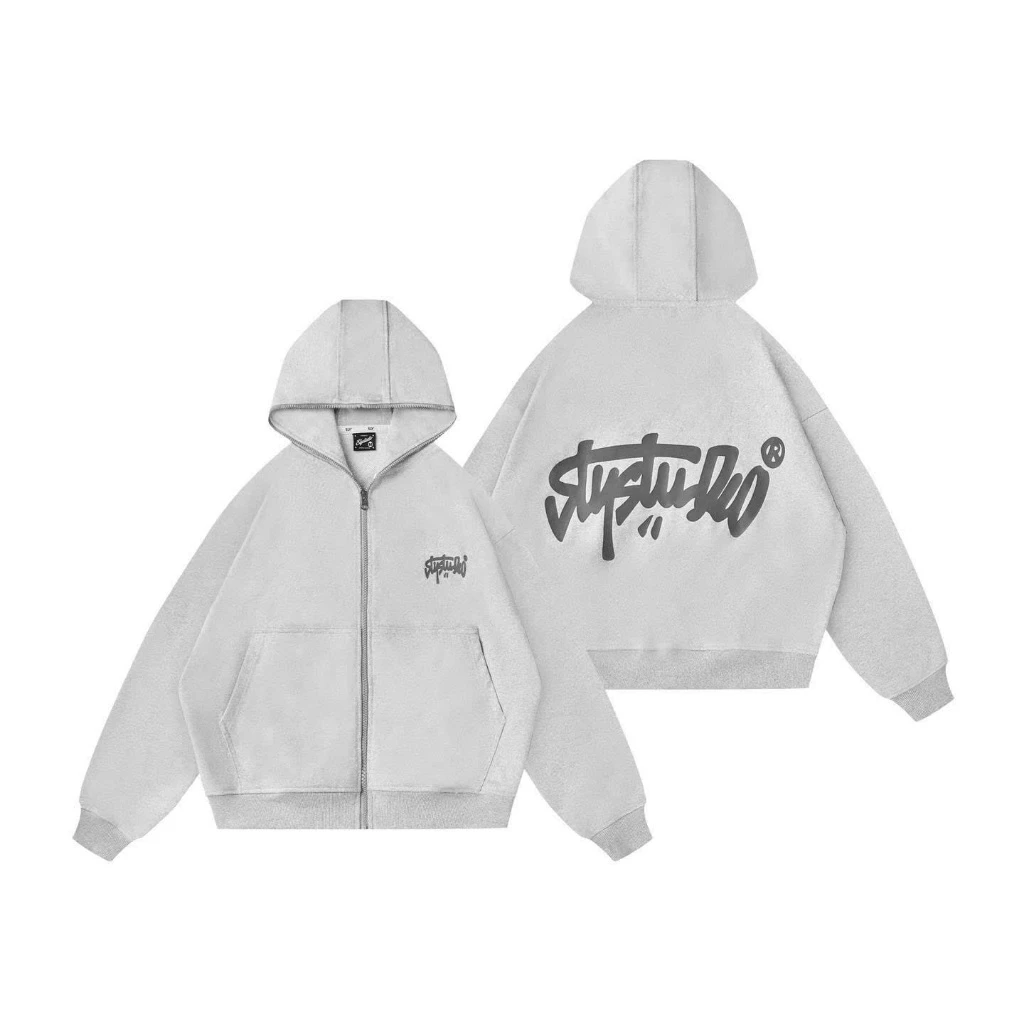 Áo khoác Hoodie Nỉ Khóa Zip Nam Nữ Local Brand Vải Dày Dặn 2 lớp Cao Cấp_AZON