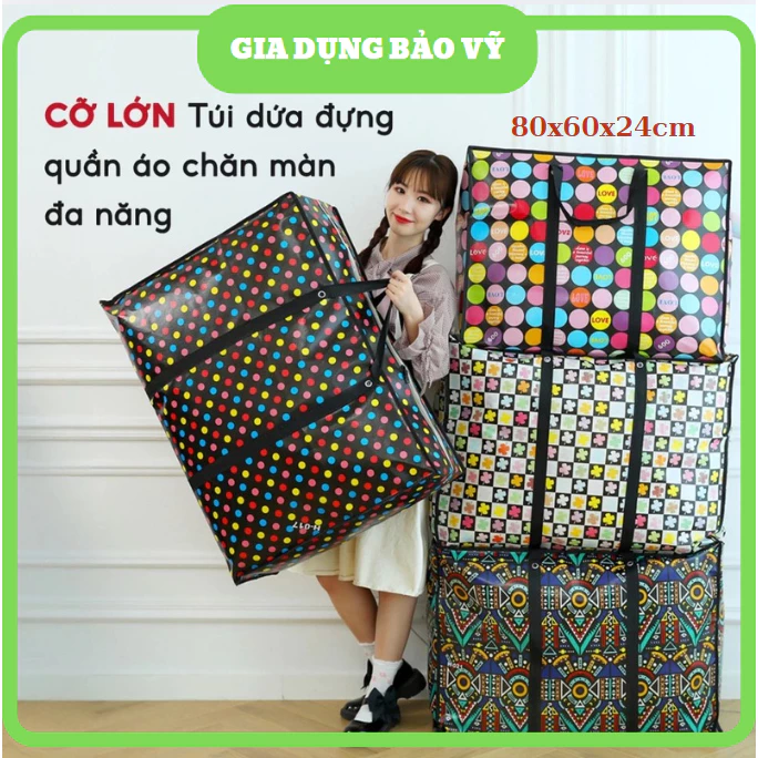 Túi Bạt Đựng Quần Áo Chăn Màn Đựng Đồ Cỡ Lớn Có Quai Xách, Túi Dứa Chuyển Nhà Chống Nước - BV105