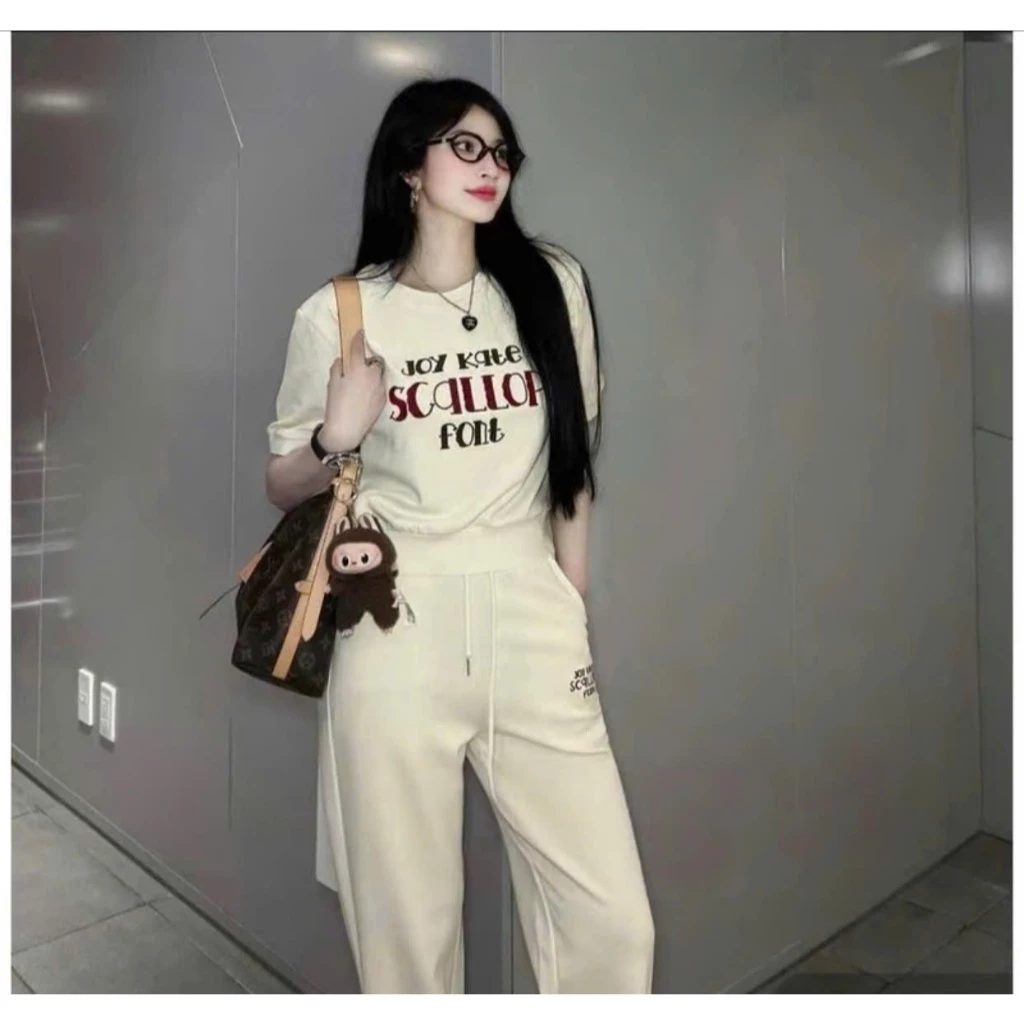 BỘ ÁO CRTOP in chữ (JOY KATE ) siêu xinh phong cách Hàn Quốc  TTHUUNISEX M547