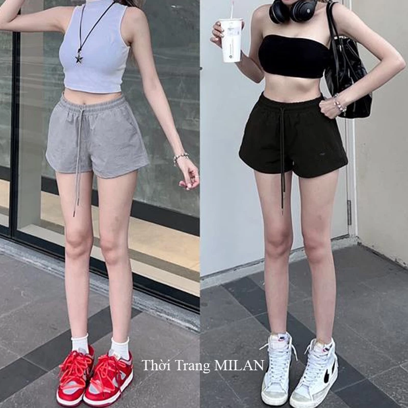 Quần Short Nữ Cạp Chun Eo Cao Co Giãn Có Túi - Quần Đùi Nữ Lưng Chun Thun Ngố Lửng Ngắn Mùa Hè Đi Biển Chơi Ngủ Ở Nhà