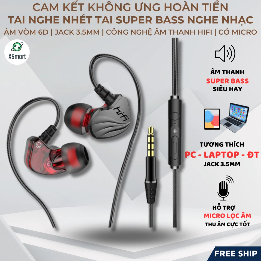 Tai Nghe HiFi S2000 Âm Thanh Siêu Bass Dòng Tai Phone Chơi Game, Nghe Nhạc Cực Đã