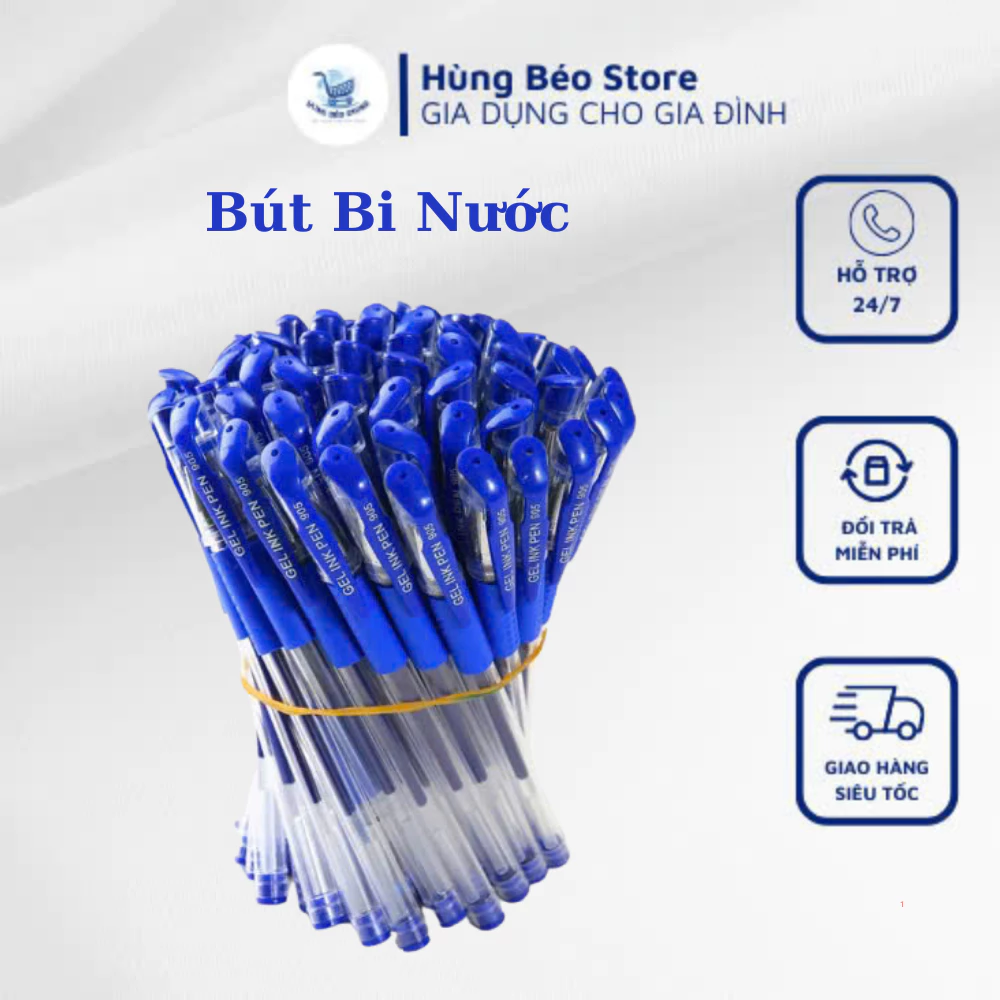 Sét 50 Bút bi Nước Văn Phòng 0,5mm Bút Mực Đều Nét Đẹp Đủ Màu