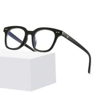 Kính chữ V nam nữ không độ giả cận cao cấp, Mắt kính mát thời trang Style boy phố hàn quốc K001